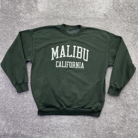 John Galt Sweatshirt Womens Green OS Oversized Malibu California Heavyweight - Picture 1 of 10